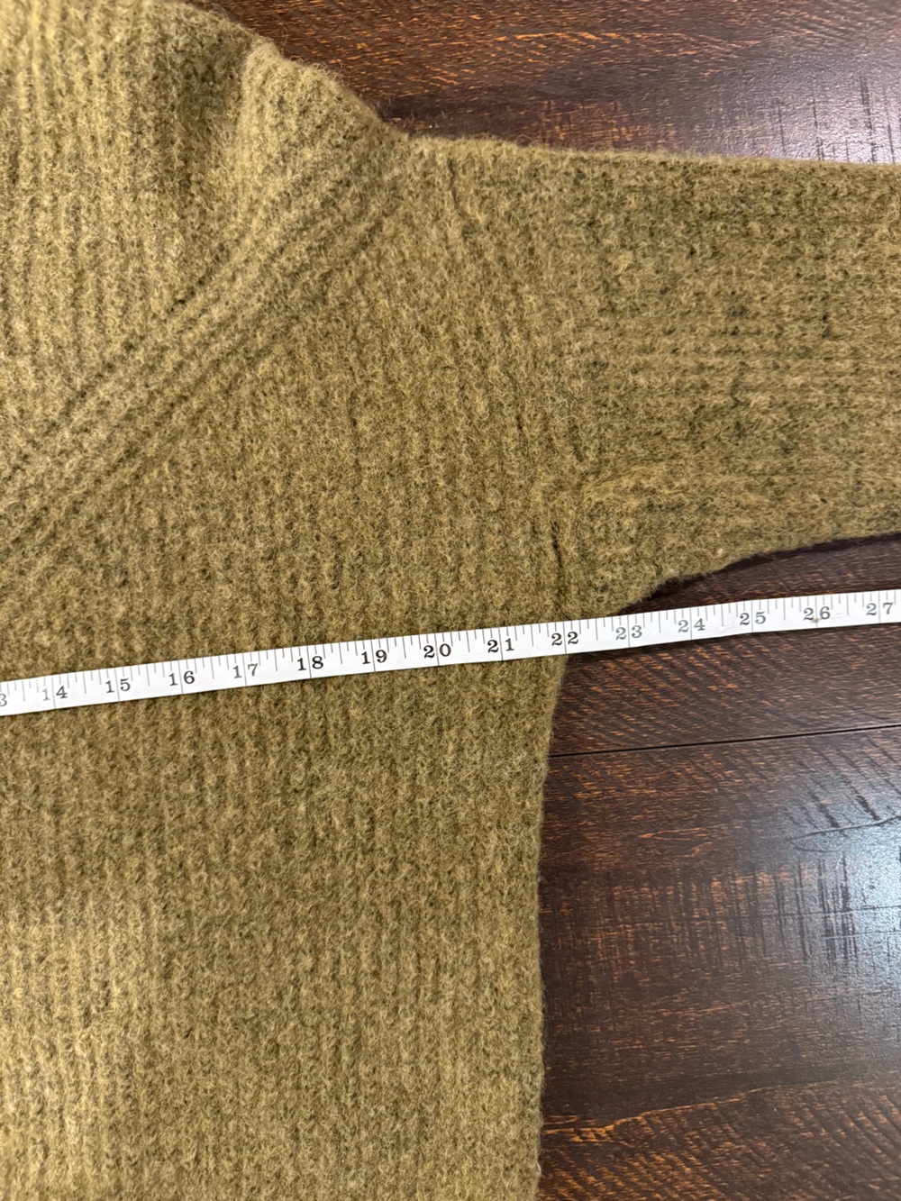 Madewell Belfiore Ribbed Pullover Sweater Heathered Fern Wool Camel Hair S - Picture 10 of 16